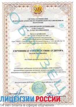 Образец сертификата соответствия аудитора №ST.RU.EXP.00014299-1 Симферополь Сертификат ISO 14001